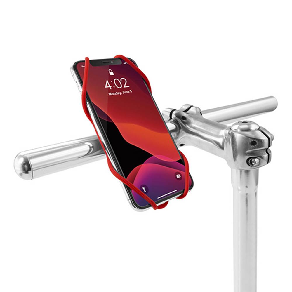 Marvo Držiak na mobil Bone Bike Tie 3, na bycikel, nastaviteľná veľkosť, červený, 4.7-7.2", silikón, na pripevnenie na riadidlá, červená, značky Marvo