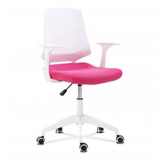 AUTRONIC  KA-R202 PINK Kancelárska stolička, sedadlo ružová látka, biely PP plast, výškovo nastaviteľná, značky AUTRONIC