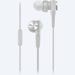 Sony MDR-XB55AP, sluchátka do uší Extra Bass s ovladačem na kabelu, bílá