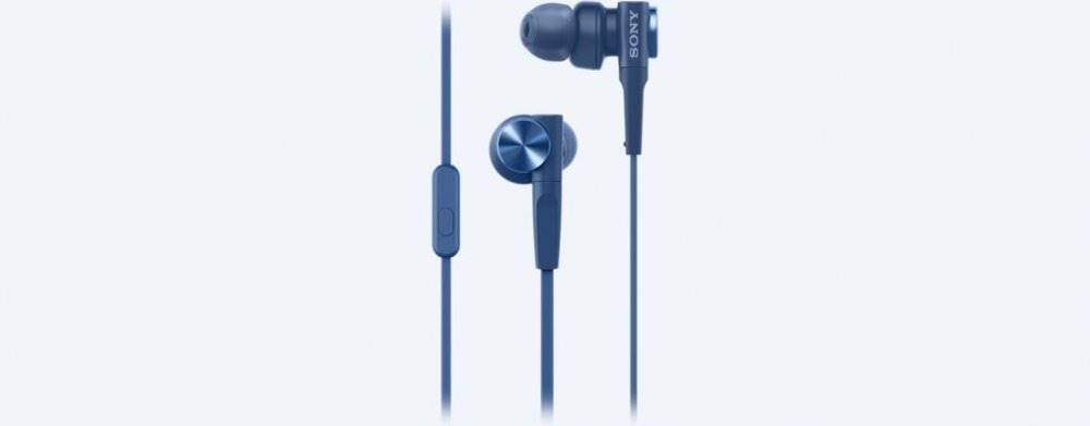Sony  MDR-XB55AP, sluchátka do uší Extra Bass s ovladačem na kabelu, modrá, značky Sony