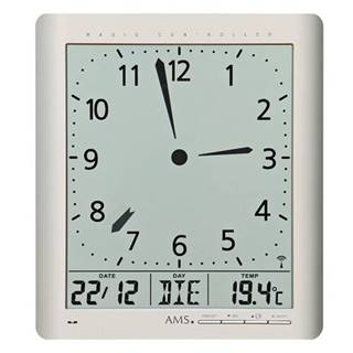 AMS  5898 digitálne nástenné i stolné hodiny, 21 x 24 cm, značky AMS