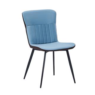 Jedálenská stolička ekokoža modrá/hnedá KLARISA