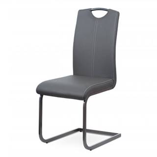 AUTRONIC  DCL-613 GREY jedálenská stolička, poťah sivá ekokoža, kovová pohupová podnož, šedý lak, značky AUTRONIC