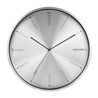 Karlsson Sivé kovové hodiny  Distinct, ø 40 cm, značky Karlsson
