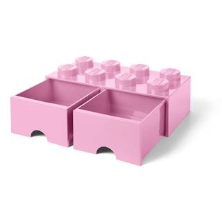 LEGO® Svetloružový úložný box s dvoma zásuvkami , značky LEGO®