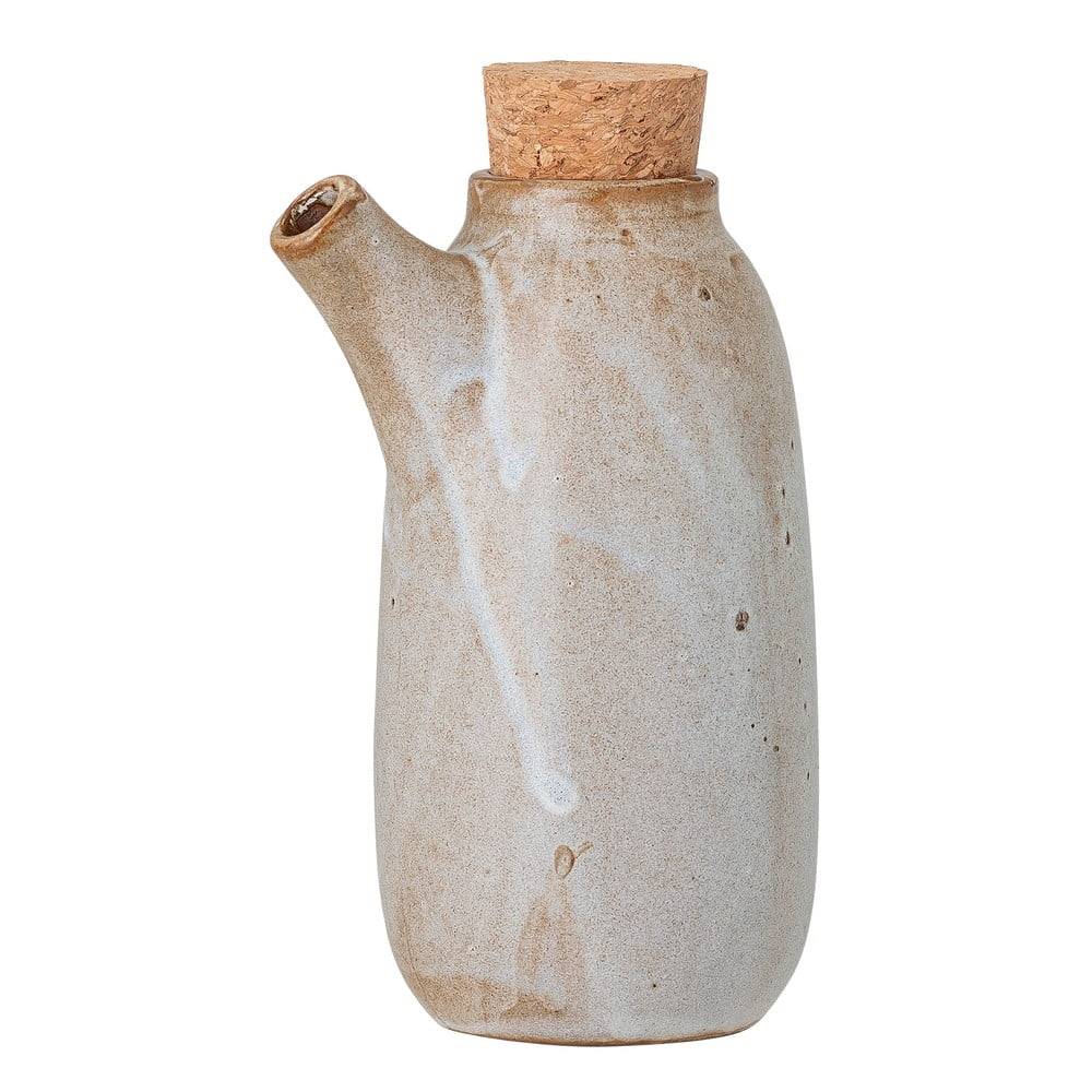 Bloomingville Béžovo-biela kameninová fľaša so zátkou  Masami, 600 ml, značky Bloomingville