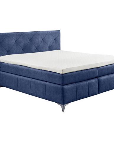 MID.YOU POSTEĽ BOXSPRING, 180/200 cm, textil, kompozitné drevo, modrá