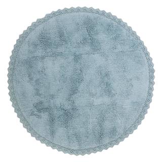 Nattiot Modrý ručne vyrobený bavlnený koberec  Perla, ø 110 cm, značky Nattiot