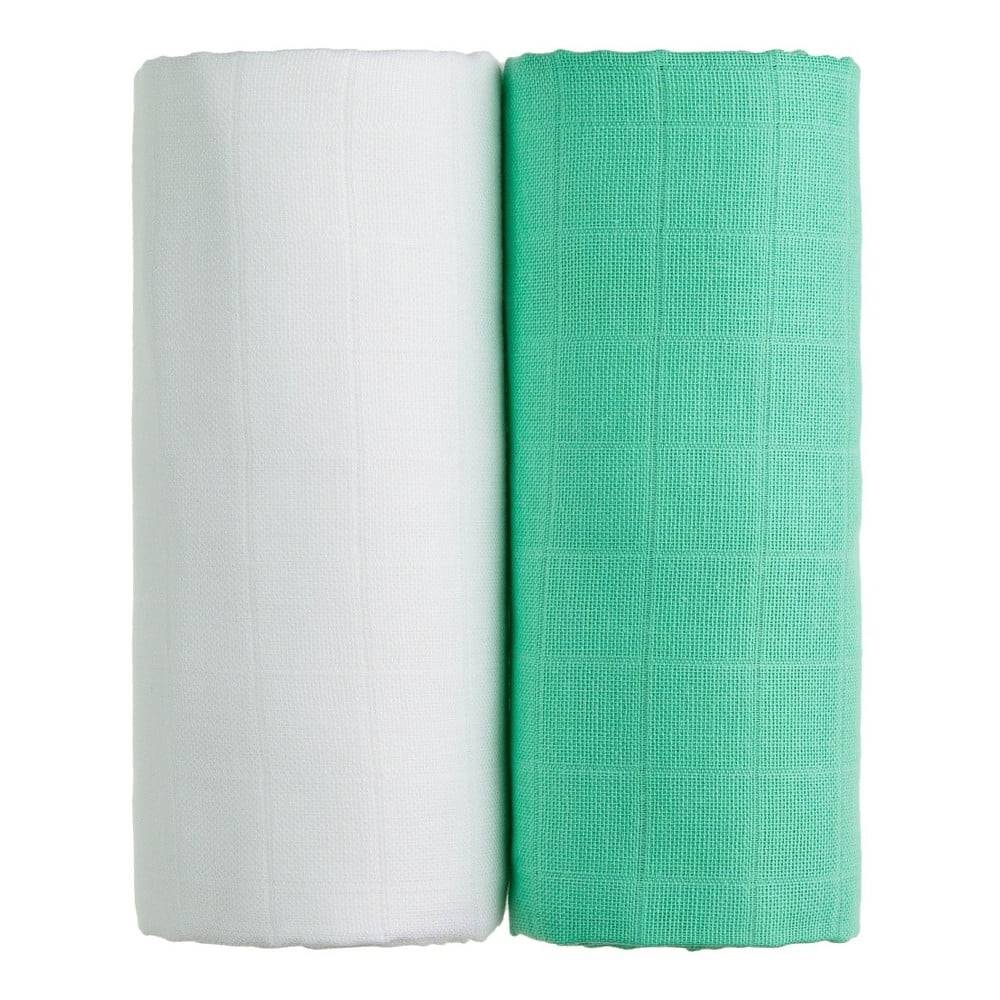 T-TOMI Súprava 2 bavlnených osušiek v bielej a zelenej farbe  Tetra, 90 x 100 cm, značky T-TOMI