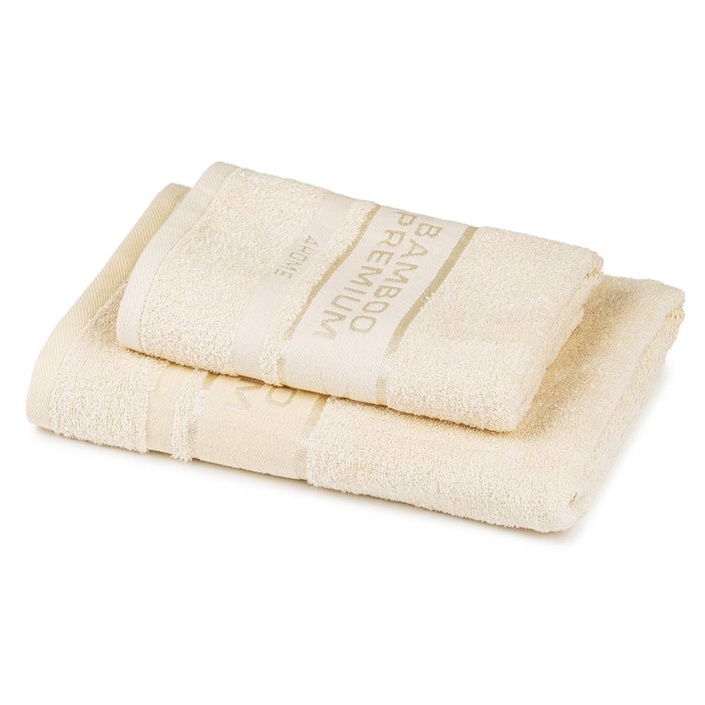 4Home  Sada Bamboo Premium osuška a uterák krémová, 70 x 140 cm, 50 x 100 cm, značky 4Home