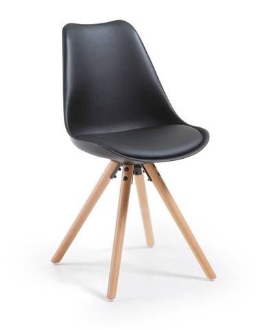 Čierna stolička s bukovými nohami Bonami Essentials Lumos