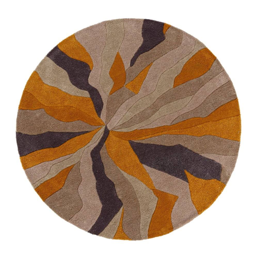 Flair Rugs Žltý koberec  Splinter, ⌀ 135 cm, značky Flair Rugs