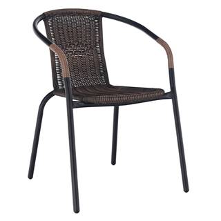 Kondela Stohovateľná stolička hnedá/čierny kov DOREN P6 poškodený tovar, značky Kondela