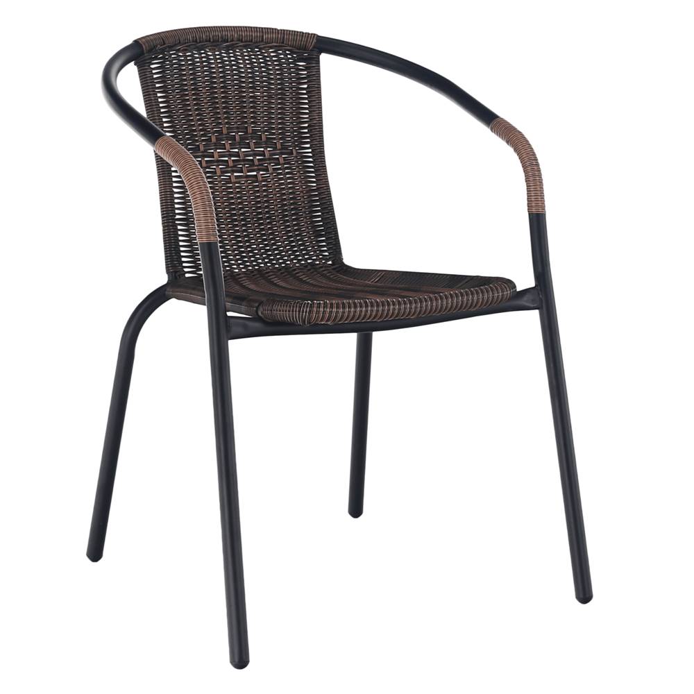 Kondela Stohovateľná stolička hnedá/čierny kov DOREN P6 poškodený tovar, značky Kondela