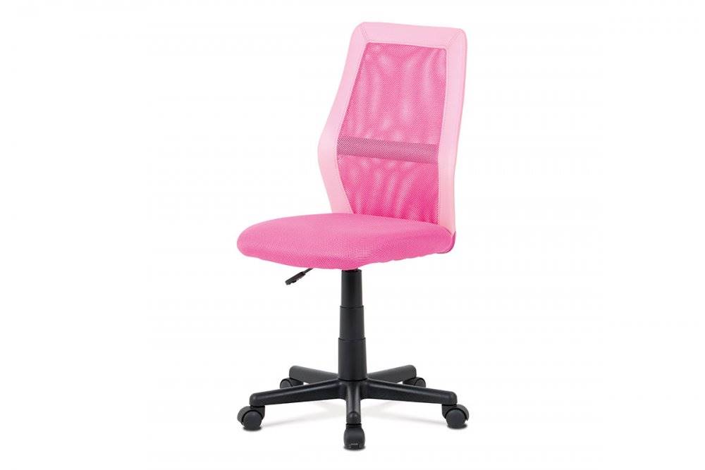 AUTRONIC  KA-V101 PINK kancelárska stolička ružový MESH + ekokoža, výšk. nast., kríž plast čierny, značky AUTRONIC