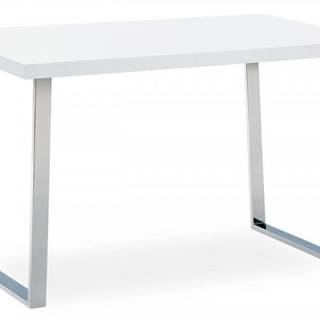 AUTRONIC AT-2077 WT jedálenský stôl 120x75 cm, MDF doska, biely vysoký lesk, chromovaná podnož