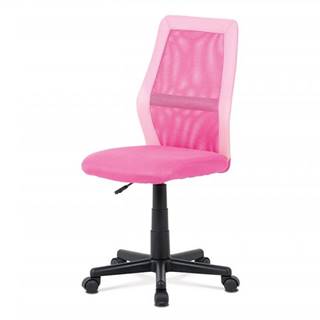 AUTRONIC  KA-V101 PINK kancelárska stolička ružový MESH + ekokoža, výšk. nast., kríž plast čierny, značky AUTRONIC