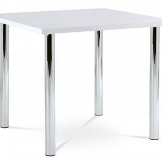 AUTRONIC AT-1913B WT jedálenský stôl 90x90cm, vysoký lesk biely, chróm