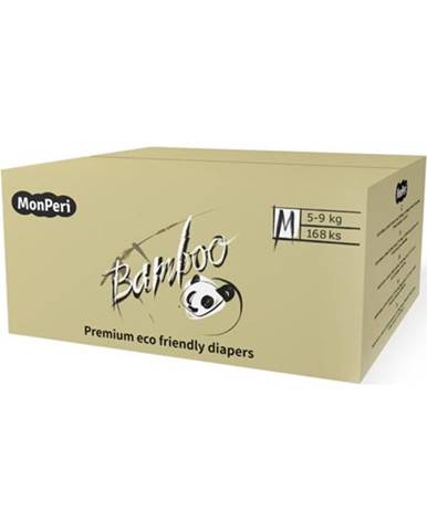 MONPERI Bamboo Plienky jednorazové eko M (5-9 kg) 168 ks - Mega Pack