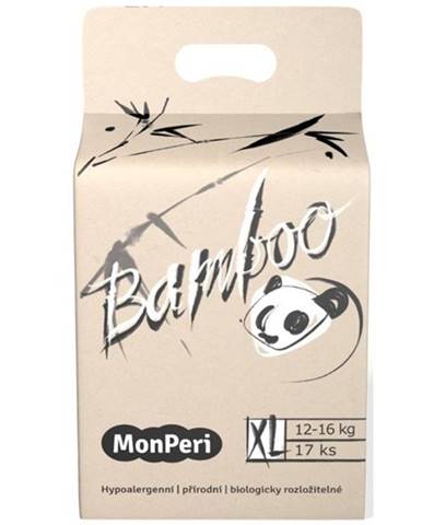 MONPERI Bamboo Plienky jednorazové eko XL (12-16 kg) 17 ks