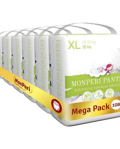 MONPERI PANTS Nohavičky plienkové jednorazové XL (13-18 kg) 108 ks - Mega Pack