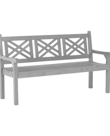 KONDELA Drevená záhradná lavička, sivá, 150 cm, FABLA