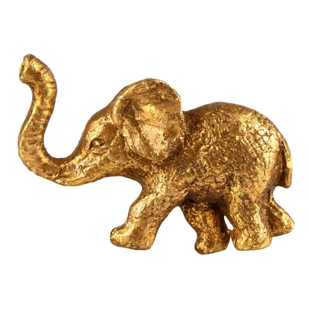 Sass & Belle Cínová úchytka na zásuvku v zlatej farbe  Elephant, značky Sass & Belle