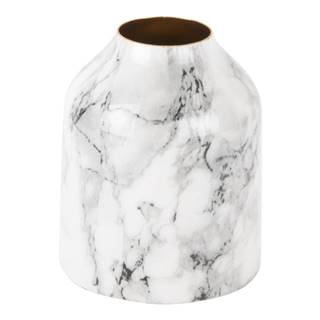 Bielo-čierna železná váza PT LIVING Marble, výška 10 cm