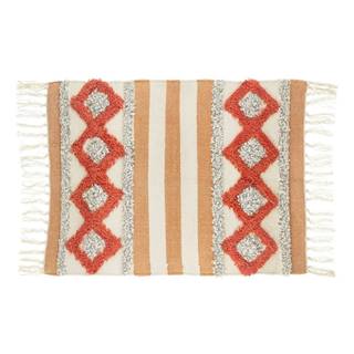 Oranžovo-biely koberec s vysokým podielom bavlny Sass & Belle Arizona, 50 x 70 cm