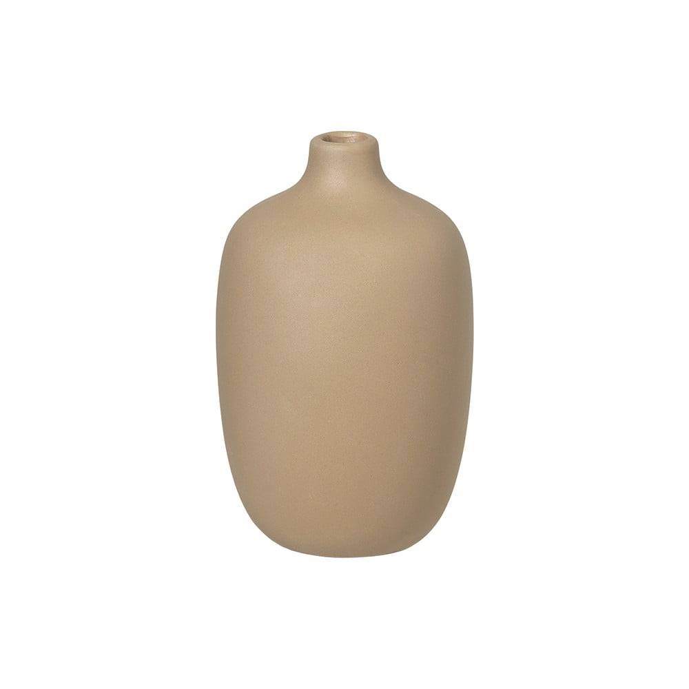 Blomus Béžová keramická váza  Nomad, výška 13 cm, značky Blomus