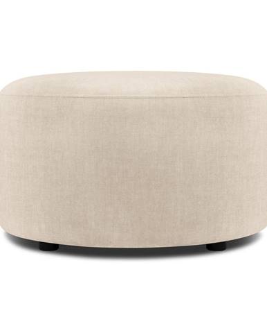 Béžový zamatový puf Mazzini Sofas Debbie, ø 68 cm