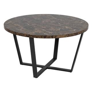Actona Čierno-hnedý konferenčný stôl s doskou v mramorovom dekore  Amble, ⌀ 77 cm, značky Actona