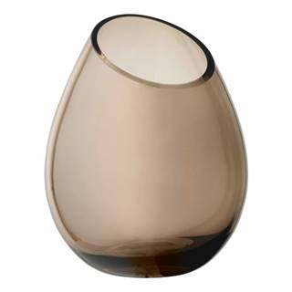 Blomus Hnedá sklenená váza  Raindrop, výška 24 cm, značky Blomus