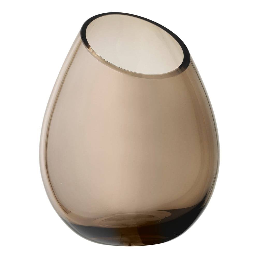 Blomus Hnedá sklenená váza  Raindrop, výška 24 cm, značky Blomus
