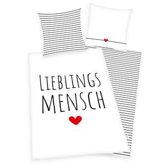 Herding  Bavlnené obliečky Lieblings mensch, 140 x 200 cm, 70 x 90 cm, značky Herding