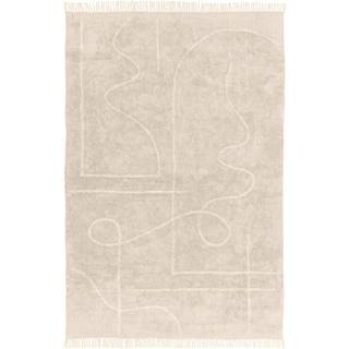 Béžový ručne tkaný bavlnený koberec Westwing Collection Lines, 200 x 300 cm