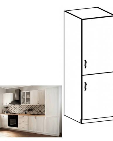 KONDELA Kuchynská skrinka na vstavanú chladničku D60ZL, pravá, biela/sosna Andersen, SICILIA