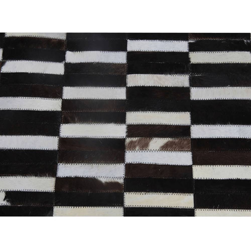 Kondela KONDELA Luxusný kožený koberec, hnedá/čierna/biela, patchwork, 201x300, KOŽA TYP 6, značky Kondela