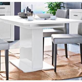 ASKO - NÁBYTOK Rozkladací jedálenský stôl Colmar 140x90 cm, biely lesk, značky ASKO - NÁBYTOK