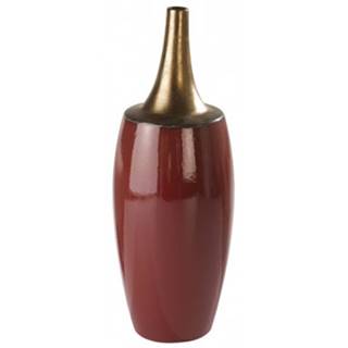ASKO - NÁBYTOK Váza Porcelánová, vínová/zlatá, výška 48 cm, značky ASKO - NÁBYTOK