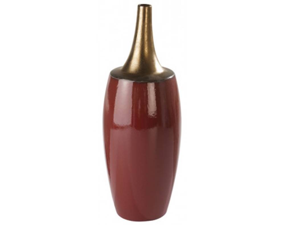 ASKO - NÁBYTOK Váza Porcelánová, vínová/zlatá, výška 48 cm, značky ASKO - NÁBYTOK