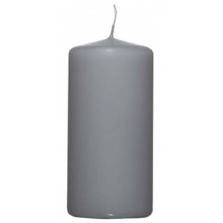 Valcová sviečka svetlo šedá, 12 cm