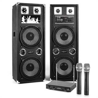 Electronic-Star  Karaoke Set "STAR-210A" PA reproduktory, bezdrôtový mikrofón, 1200W, značky Electronic-Star