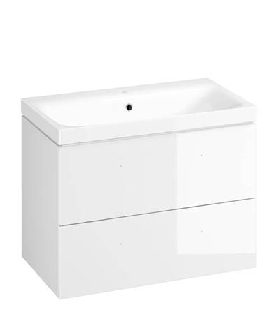 Kúpeľňová skrinka s umývadlom Cersanit Medley 80x61.5x45 cm biela lesk S801-351-DSM