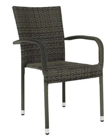 Záhradná stohovateľná stolička sivá VIPANA NEW P4 poškodený tovar