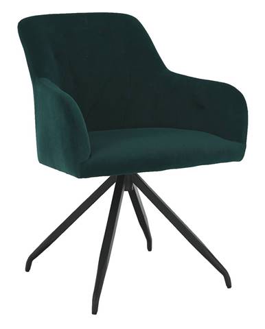 Otočná stolička zelená Velvet látka/čierna VELEZA P3 poškodený tovar