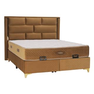 Boxspringová posteľ 160x200 svetlohnedá GOLDBIA