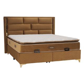 Kondela Boxspringová posteľ 180x200 svetlohnedá GOLDBIA, značky Kondela