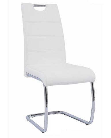 Jedálenská stolička biela/svetlé šitie ABIRA NEW P2 poškodený tovar
