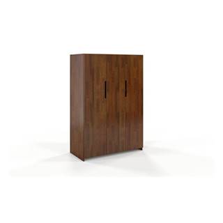 Hnedá šatníková skriňa z borovicová dreva Skandica Bergman, 128 x 180 cm